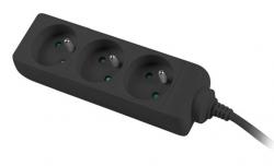 Контакт Lanberg power strip 3m, 3 sockets, french quality-grade copper cable, black
