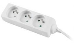 Контакт Lanberg power strip 3m, 3 sockets, french quality-grade copper cable, white