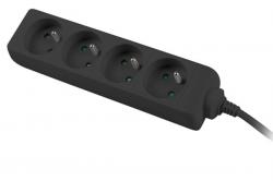 Контакт Lanberg power strip 1.5m, 4 sockets, french quality-grade copper cable, black