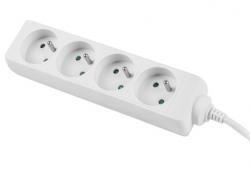 Контакт Lanberg power strip 1.5m, 4 sockets, french quality-grade copper cable, white