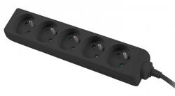 Контакт Lanberg power strip 1.5m, 5 sockets, french quality-grade copper cable, black