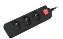 Контакт Lanberg power strip 3m, 3 sockets, french with circuit breaker quality-grade copper