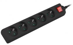 Контакт Lanberg power strip 1.5m, 5 sockets, black
