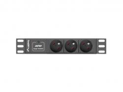 Контакт за шкаф Lanberg power distribution unit (PDU) 10"1U 16A 3X 230V PL 2M, black