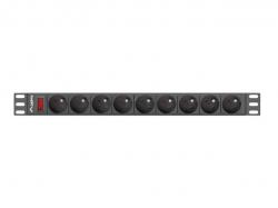Контакт за шкаф Lanberg power distribution unit (PDU) 19"1U 16A 9 SOCKETS 3M, black