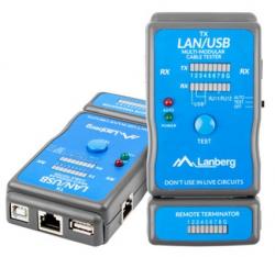 Инструмент/Тестер Lanberg cable tester for wiring terminated with RJ-45, RJ-11, USB