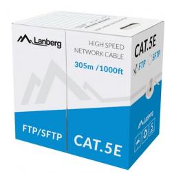 Инсталационен LAN кабел  Lanberg LAN cable FTP CAT.5E 305m stranded CCA, grey
