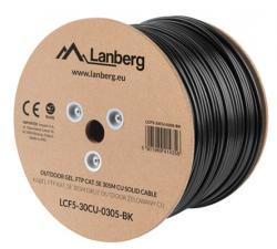 Инсталационен LAN кабел  Lanberg outdoor LAN cable gel-filled FTP CAT.5E 305m solid CU, grey