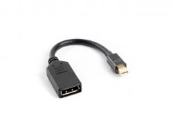 Кабел/адаптер Lanberg adapter display port mini (m) -- display port (f), 10cm cable, black