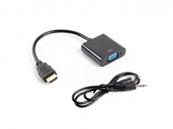 Кабел/адаптер Lanberg adapter HDMI-A (m) -- VGA (f) + minijack 3.5mm (f), 20cm cable на най-ниска цени