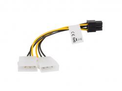 Кабел/адаптер Lanberg HDD 2x molex (m-f) 3 pin -- btx 6 pin psu, cable 15cm