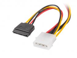 Кабел/адаптер Lanberg molex (m) -- 2x SATA (f), cable 15cm