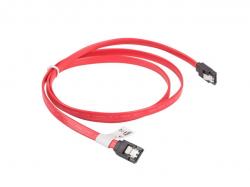 Кабел/адаптер Lanberg SATA DATA III (6GB-S) F-F cable 100cm metal clips, red