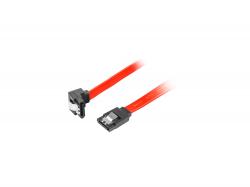 Кабел/адаптер Lanberg SATA DATA II (3GB-S) F-F cable 50cm metal clips angled, red
