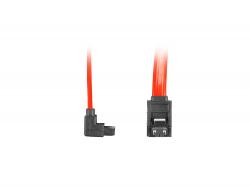Кабел/адаптер Lanberg SATA DATA II (3GB-S) F-F cable 100cm metal clips angled, red