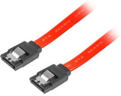 Кабел/адаптер Lanberg SATA DATA II (3GB-S) F-F cable 30cm metal clips, red