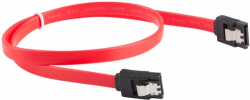 Кабел/адаптер Lanberg SATA DATA II (3GB-S) F-F cable 50cm metal clips, red