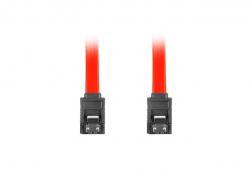 Кабел/адаптер Lanberg SATA DATA II (3GB-S) F-F cable 70cm metal clips, red