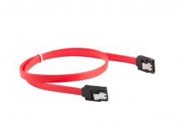 Кабел/адаптер Lanberg SATA DATA III (6GB-S) F-F cable 50cm metal clips, red