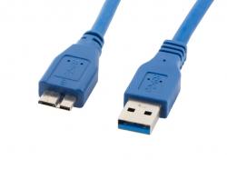 Кабел/адаптер Lanberg USB MICRO-B (M)  --  USB-A (M) 3.0 cable 0.5m, blue