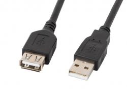Кабел/адаптер Lanberg extension cable USB 2.0 AM-AF, 70cm, black