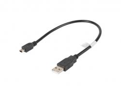 Кабел/адаптер Lanberg USB MINI-B(M) --  USB-A (M) 2.0 cable 0.3m, black (Canon)