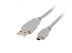 Кабел/адаптер Lanberg USB MINI-B(M) --  USB-A (M) 2.0 cable 1.8m, grey  (Canon)