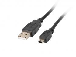 Кабел/адаптер Lanberg USB MINI-B(M) --  USB-A (M) 2.0 cable 1.8m, black ferrite (Canon)