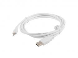 Кабел/адаптер Lanberg USB MICRO-B (M)  --  USB-A (M) 2.0 cable, 1.8m, white