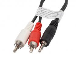 Кабел/адаптер Lanberg mini jack 3.5mm (M) 3 pin -- 2X RCA (chinch) (M) cable 0.2m