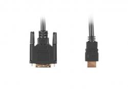 Кабел/адаптер Lanberg HDMI (M) -> DVI-D (M) (18+1) cable 0.5m, single link with gold-plated