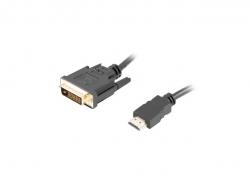 Кабел/адаптер Lanberg HDMI (M) -- DVI-D (M) (24+1) cable 1.8m, dual link, with gold-plated 4K connectors