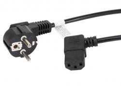 Кабел/адаптер Lanberg CEE 7-7 -- IEC 320 C13 power cord 1.8m angled right VDE, black