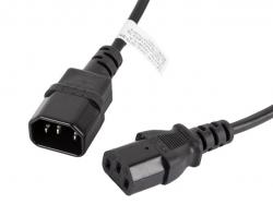 Кабел/адаптер Lanberg extension power supply cable IEC 320 C13 --  C14 1.8m, black