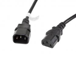 Кабел/адаптер Lanberg extension power supply cable IEC 320 C13 -- C14 3m VDE, black
