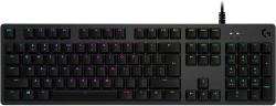 Клавиатура Геймърска Logitech G512 Carbon RGB Mechanical Gaming Keyboard, GX Blue (Clicky), Черна