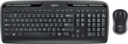 Клавиатура Logitech MK300 комплект клавиатуеа + мишка, безжични, черен цвят