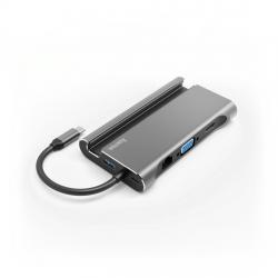 Doking-stanciq-7-v-1-HAMA-135764-3x-USB-A-3.1-HDMI-trade-VGA-LAN-USB-C-PD-Siv
