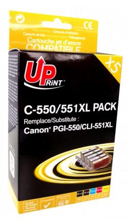 Касета с мастило Комплект мастилници UPRINT -CANON PGI-550 + CLI-551BK-C-M-Y XL, 1x25ml+4x15ml