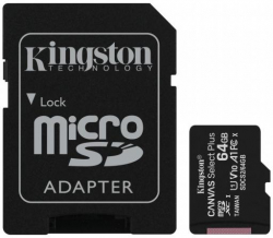 SD/флаш карта Kingston Canvas Select Plus microSDHC 64GB, Class 10 UHS-I