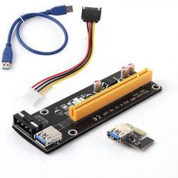 Кабел/адаптер Конвертор Estillo Riser Card 6 Pin, PCI-Е x 1 към PCI-Е x16, USB 3.0