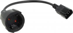 Аксесоар за UPS VCom Cable Power Ext IEC 320 C14 - SCHUKO F 0.2m 16A Black - CE002-CU1.5mm-0.2m