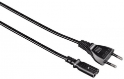 Кабел/адаптер Захранващ кабел HAMA, Euro-plug, 2pin(IEC C7) женско, 1.5м, Черен