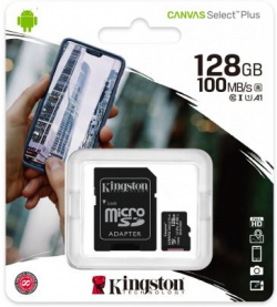 SD/флаш карта Kingston Canvas Select Plus microSDHC 128GB, Class 10 UHS-I