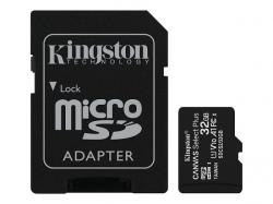 SD/флаш карта KINGSTON 32GB Micro SD HC Card Class 10 Canvas Select Plus, с адаптер, SDCS2-32GB