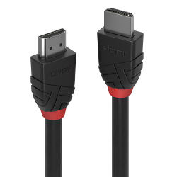 Кабел/адаптер LINDY 36470 :: Кабел HDMI 2.0 Black Line, 4K, 60Hz, 30 AWG, 0.5m 