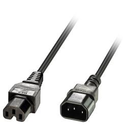 Кабел/адаптер LINDY 30314 :: Захранващ кабел, IEC C14 към IEC C15, 2m