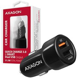 Кабел/адаптер AXAGON PWC-QC5 car charger Smart 5V 2, 4A + QC3.0, 30W, black