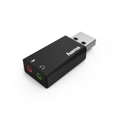 Аудио карта Звукова карта HAMA 2.0 Stereo, USB 2.0, Черен