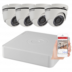 Компект за видеонаблюдение Комплект за видеонаблюдение Hikvision 4 бр. 1Mpx HD камери и DVR на най-ниска цени